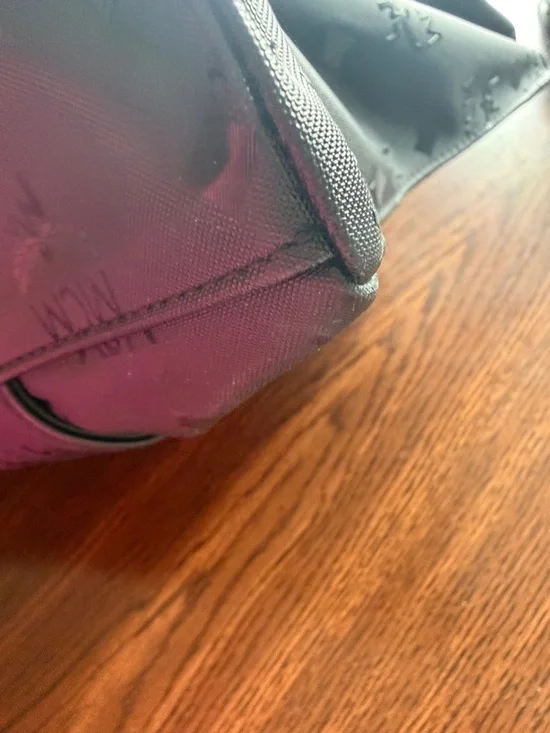 MCM Black Tote with Gold Plaque and Studs - Picture 10 of 14